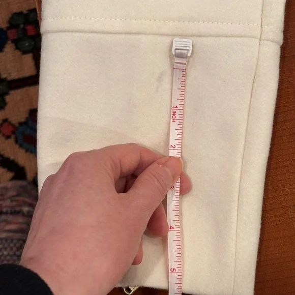 Guess Wool Blend Asymmetrical Cream Colored Wrap Coat, Size XL - Picture 16 of 16